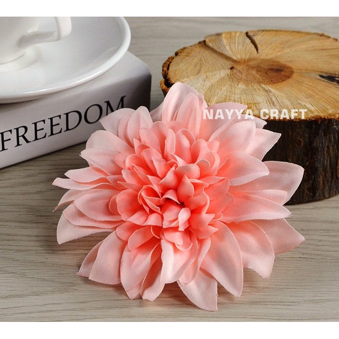 Bunga Dahlia Artificial 10.5 Cm Kepala Bunga Artificial Dekorasi Bahan Kain Non Tangkai Peony Mawar-1