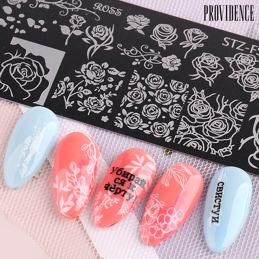 Providence Plat Stempel Kuku Motif Print Bunga Anti Karat Untuk Nail Art Wanita