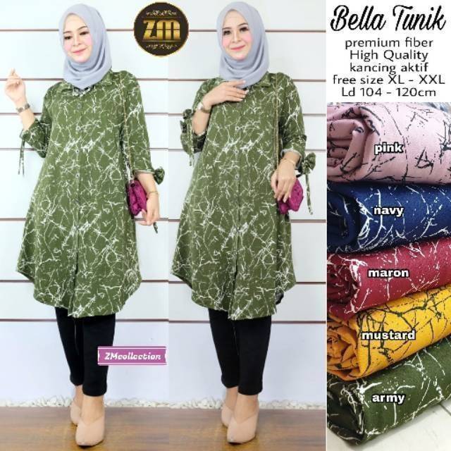 (BAYAR DITEMPAT/ COD ) BELLA TUNIK PROMO // ATASAN WANITA JUMBO // BY ZM ORI SOLO