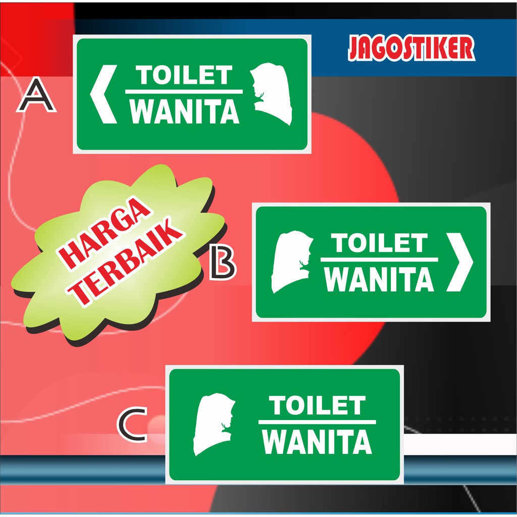 

STICKER TOILET WANITA / STICKER SIGN / STIKER LABEL TOILET WANITA (15 X 30 CM)