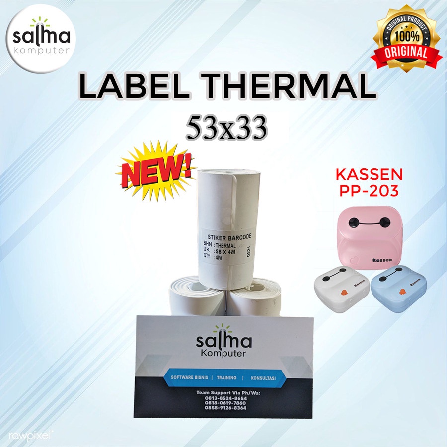 

Label Thermal Continous 53mm x 33mm (5 meter)
