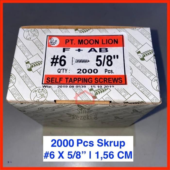 

2000 PCS Skrup 6 x 5/8 inch / 1,56 cm MOON LION 1 Dus Screw Sekrup Kualitas Terjamin