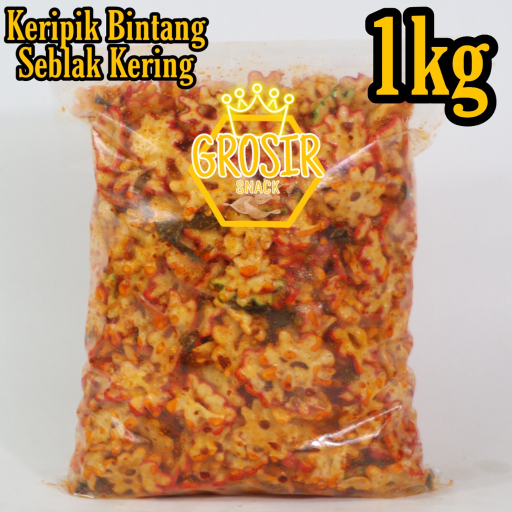 Keripik Bintang Seblak kering Daun Jeruk 1kg+ Banyak Rasa