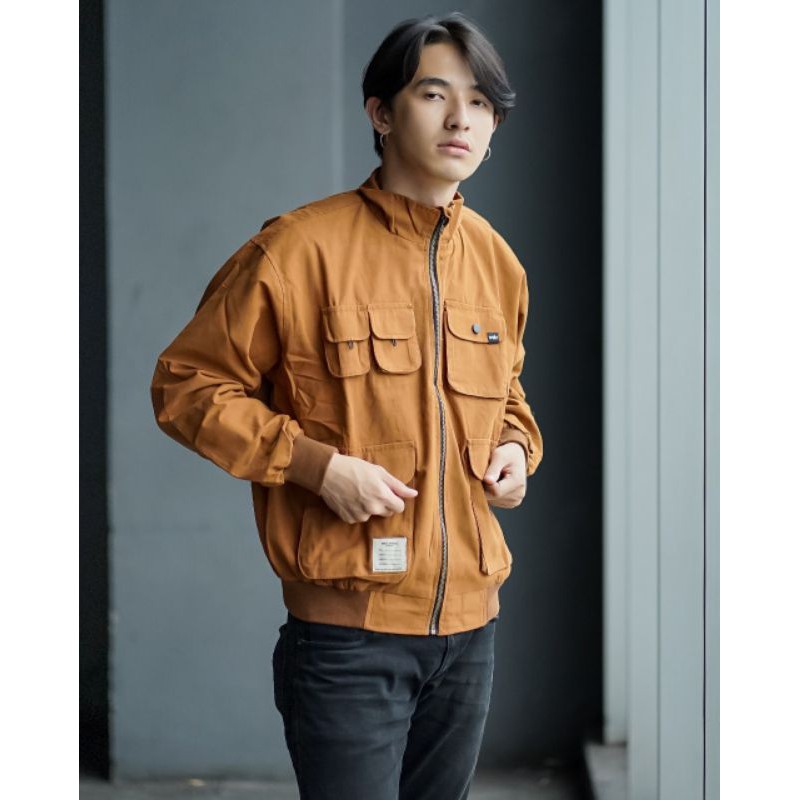 WOLV ORIGINAL MAVERICK JAKET ori jaket pria warna mocca almond seri WLM171