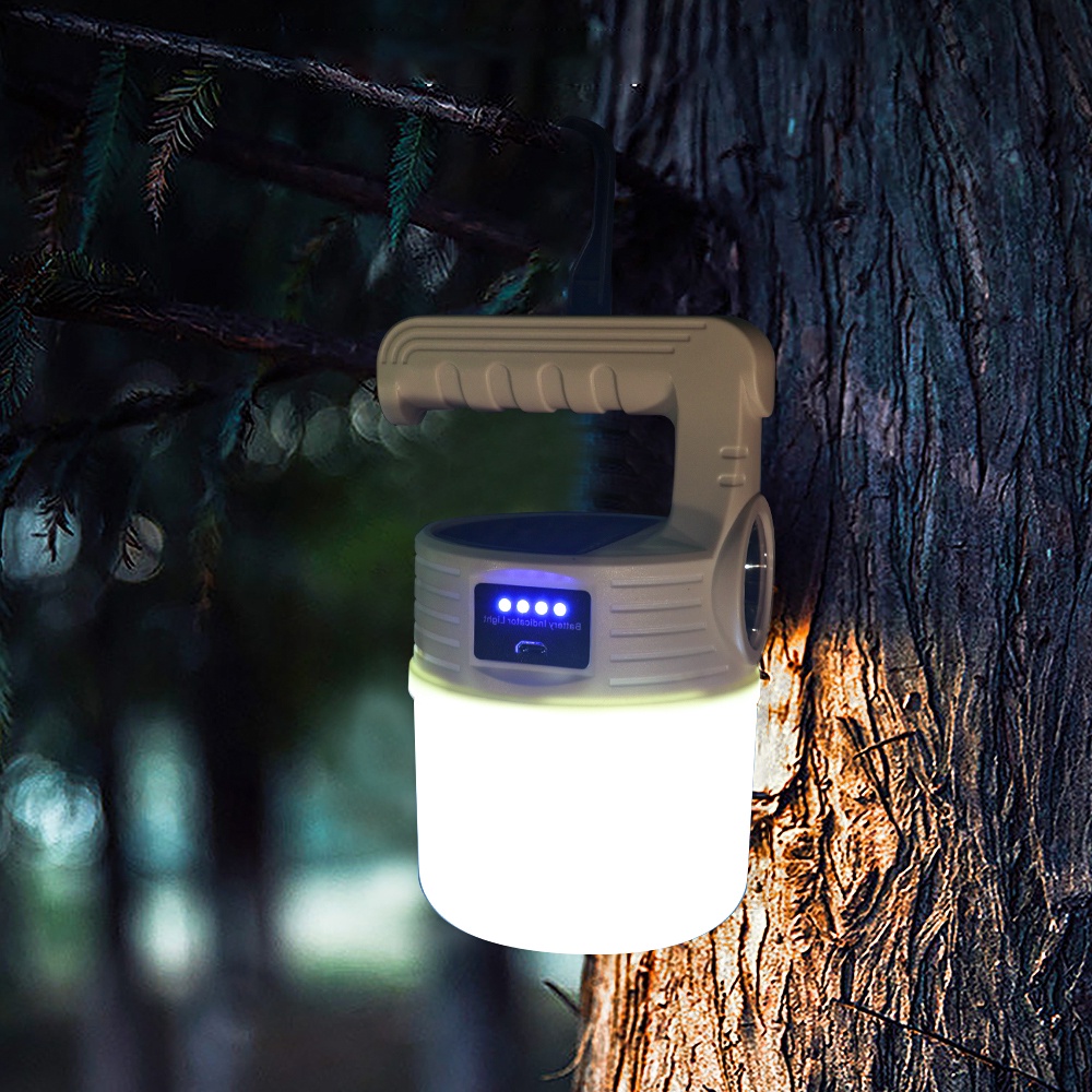 Lampu Gantung 42 LED 10 Mode Tenaga Surya Dengan Kabel data / USB Charging Untuk Outdoor / Camping / Hiking