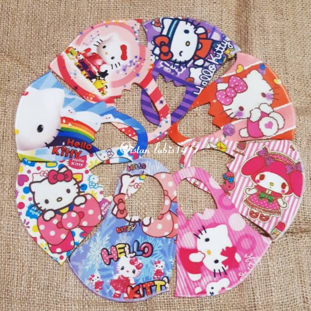 Masker anak motif helo kitty beli 10pcs free 2pcs