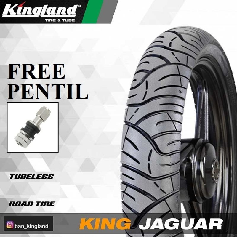 Ban Kingland Jaguar 70/90-17 Tubeless Free Pentil Ban Luar Bebek Ring 17