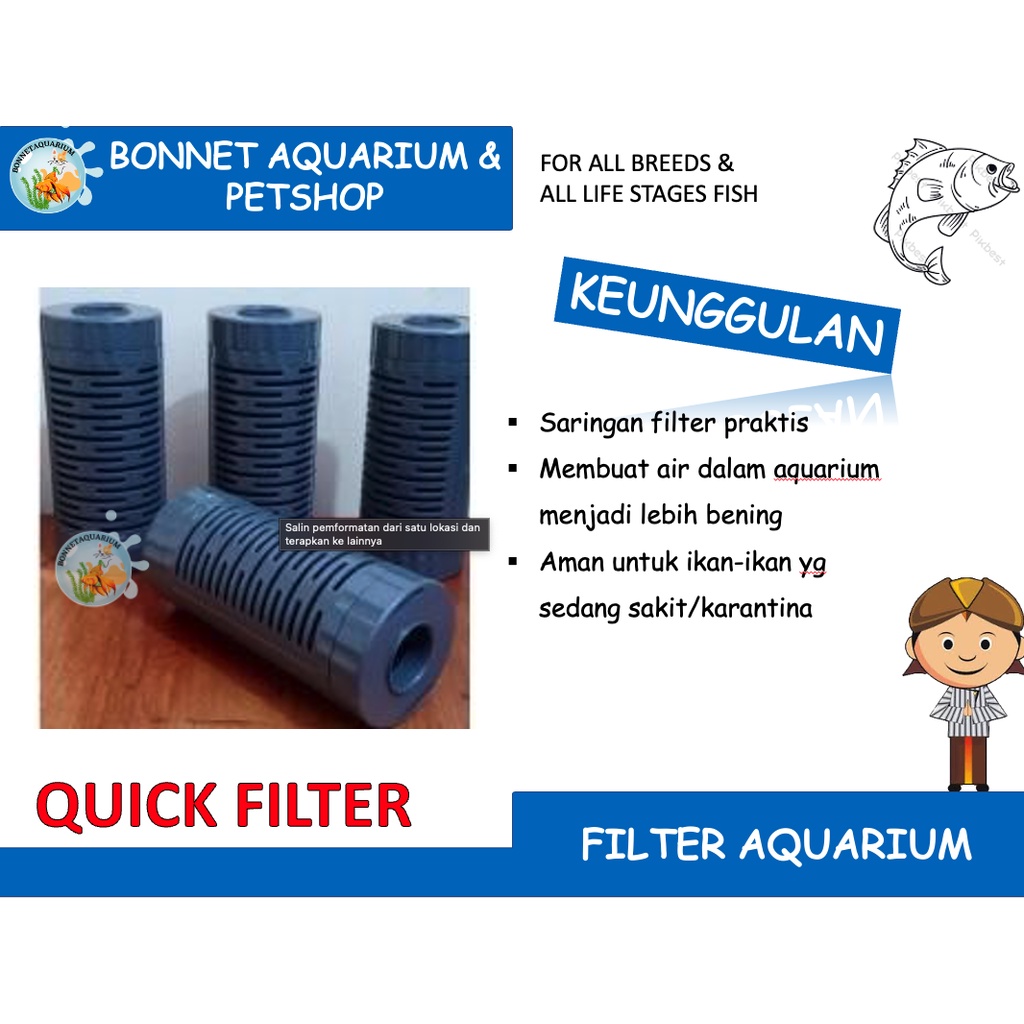 INTERNAL FILTER PENYARING AQUARIUM QUICK FILTER HITAM