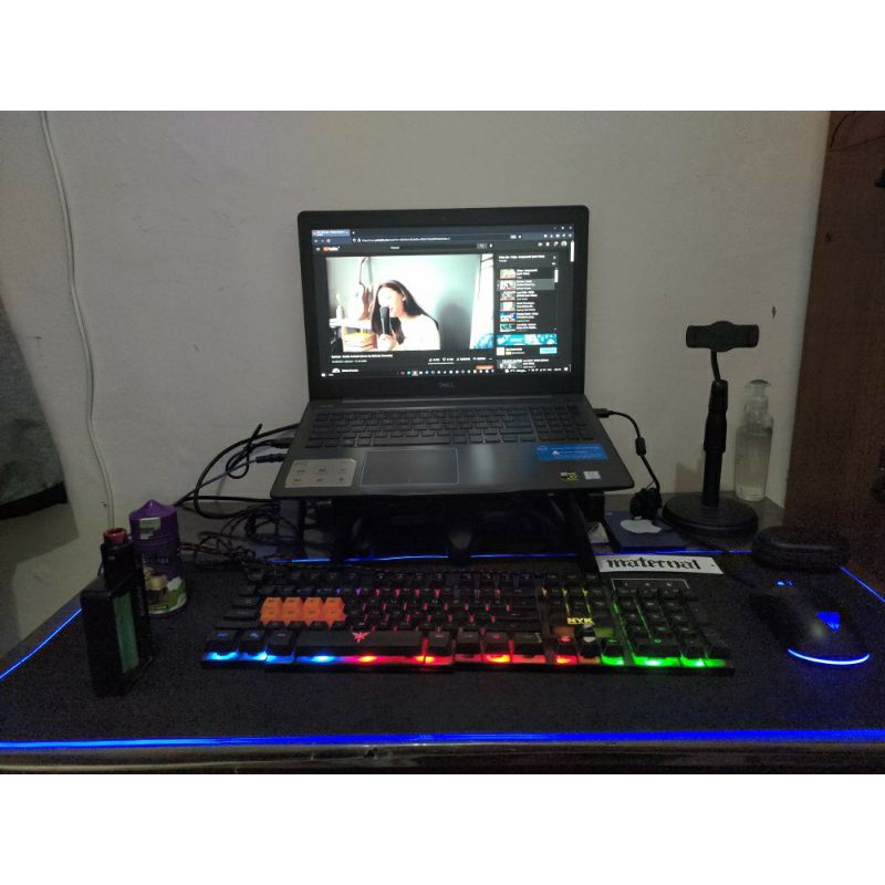 Stand Laptop Notebook Tatakan Kayu Aesthetic Penyangga Handphone Tablet Ipad Komputer headset sound