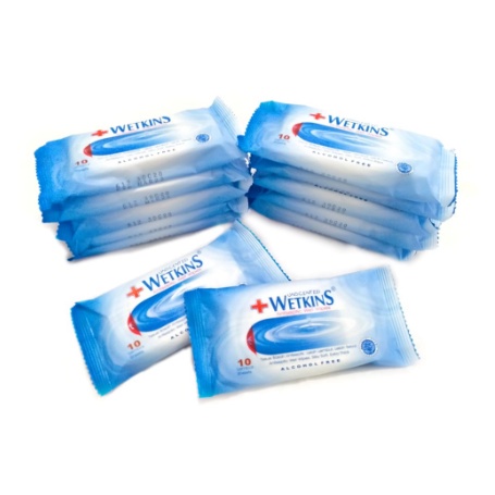 TISSUE BASAH WETKINS ANTISEPTIC ISI 10, 24, DAN 50 SHEET || WET WIPES [SWEETSPACE]