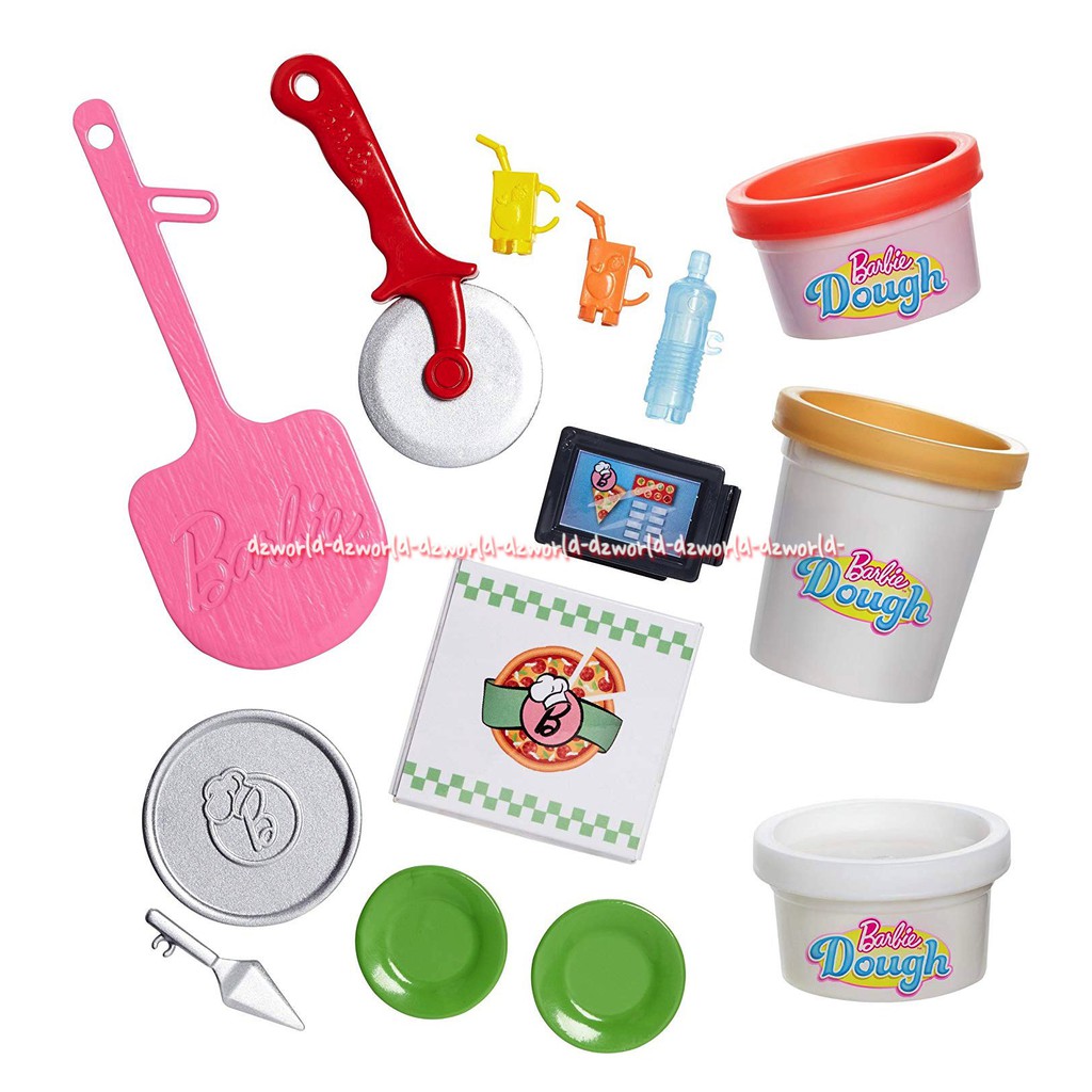 Barbie Pizza Chef Dough Net Mainan Playdoh Lilin Boneka Berbi Barbie Pizza Chef Playset Doll