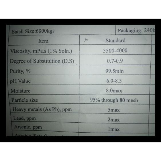

DISKON! CMC 500gr / Sodium Carboxmethylceluose food grade ex rrc