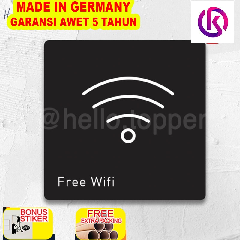 

Grosir Sign Akrilik Free Wifi Printed | Sign Board Akrilik | Sign UV Print - 10x10 Hitam