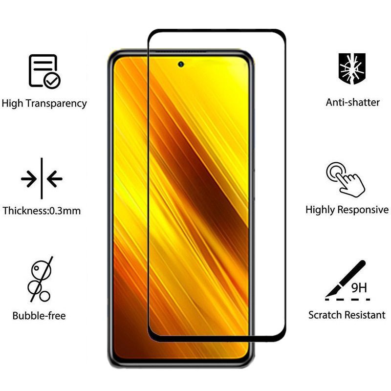 TEMPERED GLASS POCOX3 NFC PREMIUM QUALITY FULL COVER