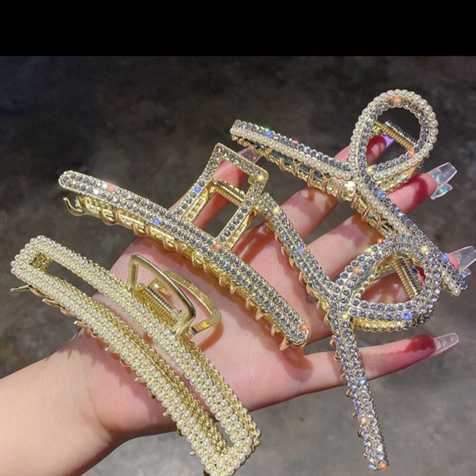 Jepit rambut korea premium jedai wanita motif mutiara zirkon 11.5cm baru JD13#