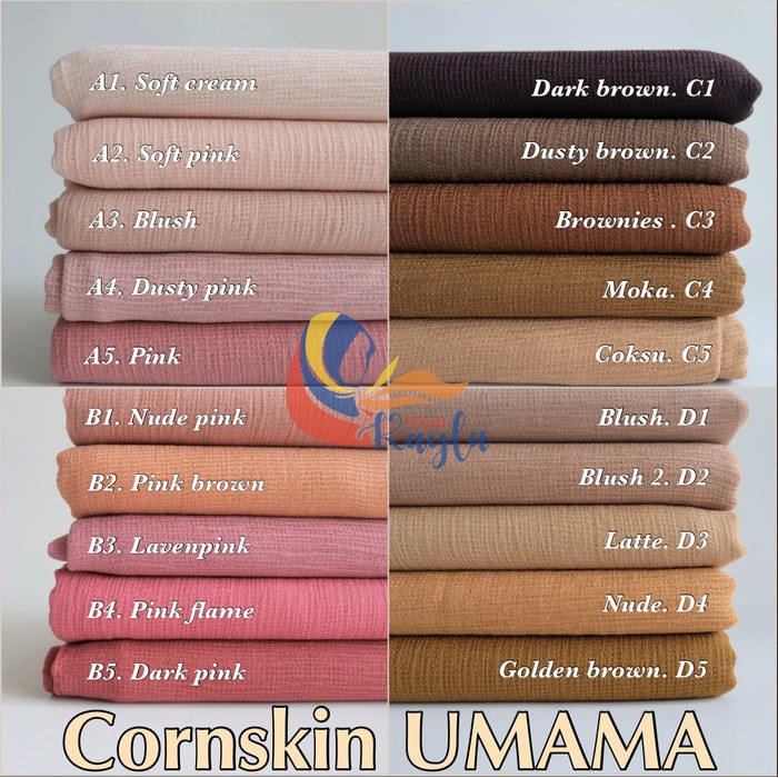 Produk terbaru dan terlaris saat ini Hijab segi empat Cornskin Umama PART 2 / kerudung cornskin /