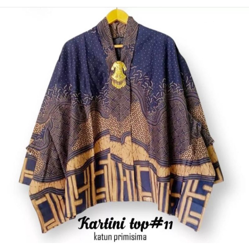 Blouse Batik Wanita Asli Solo Model Kelelawar dengan Tangan Bahan Katun Halus Cocok Untuk Kerja Kond
