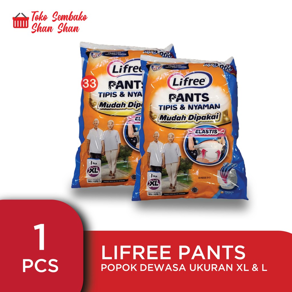 LIFREE PANTS POPOK DEWASA UKURAN L DAN XL