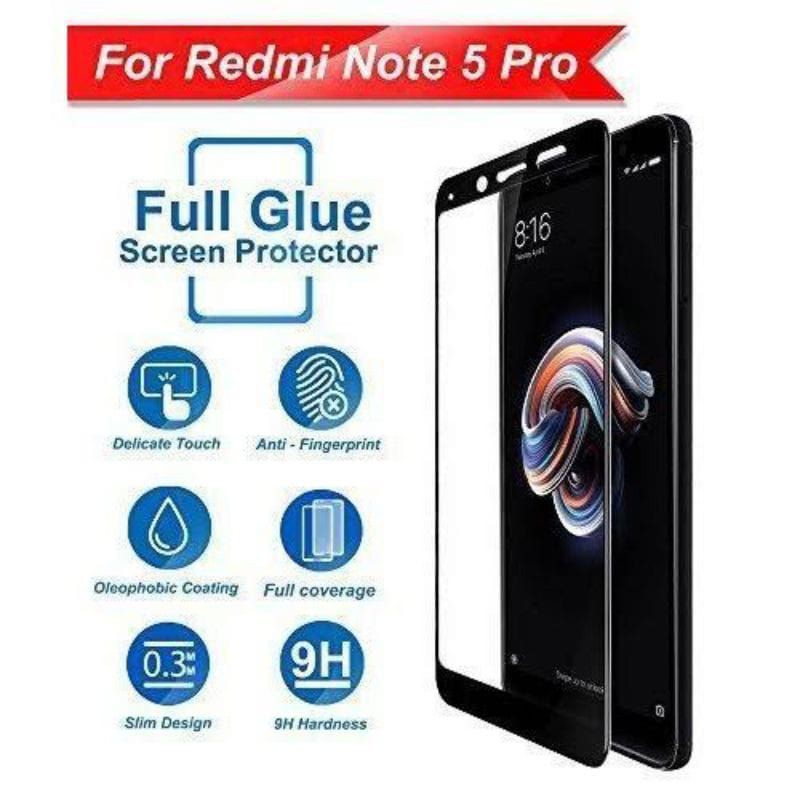 Tempered Glass Xiaomi Redmi Note 5Pro Full Cover Premium Glass Anti Gores/Temper Glass/Tg