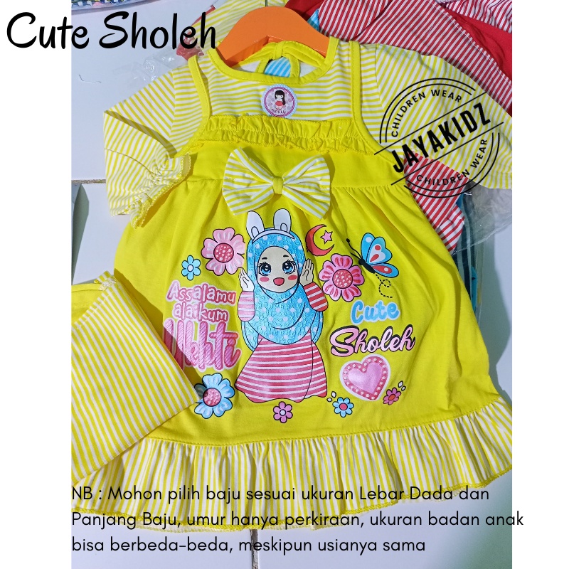 Baju Muslim Gamis Bayi Perempuan Usia Baby Newborn 0 6 12 Bulan - Dress Muslim Anak Bayi Perempuan Lucu 0 6 12 Bulan 1 Tahun Murah-4