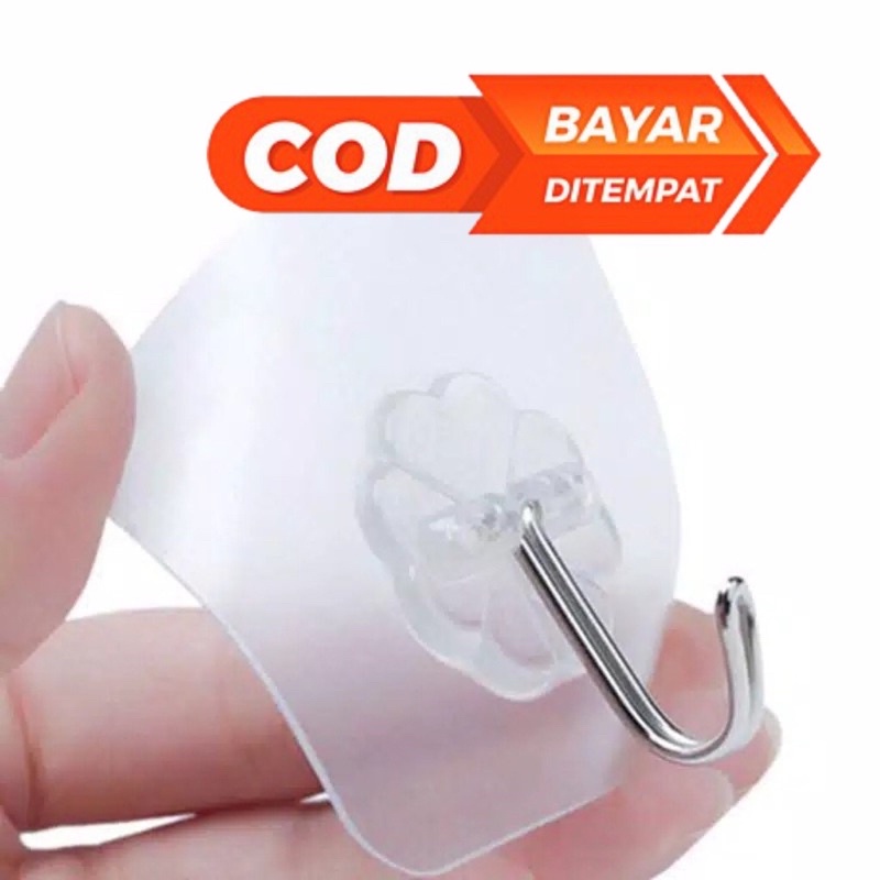 Gantungan Hook Tempel Hook Ajaib Aksesori Kamar Mandi Kait Dipasang Dinding Bebas Paku