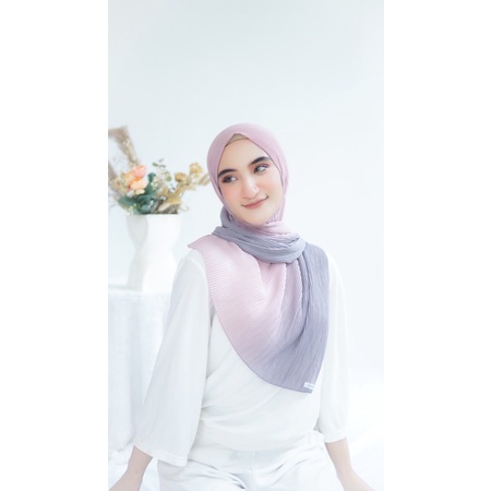 Anna pleats ombre/pashmina gradasi/pashmia plisket tanpa garis tengah-Mauve hun