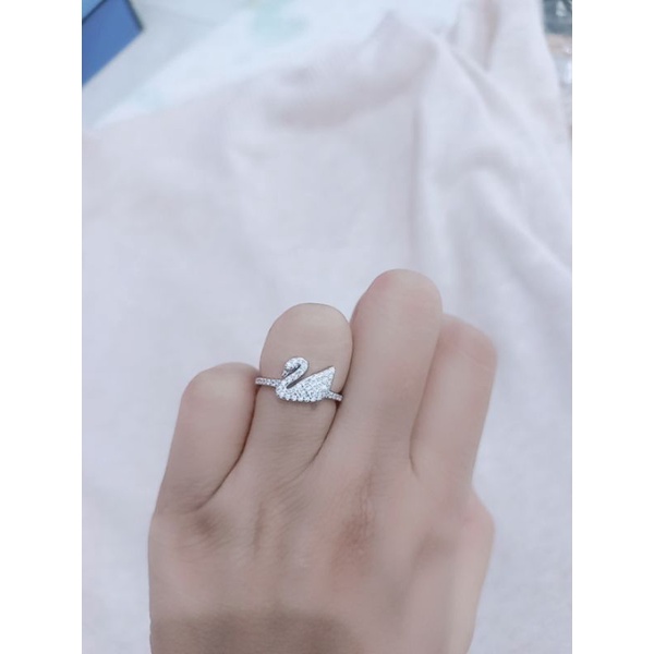 cincin swan mp full / cincin perak asli silver 925 lapis emas / cincin fashion wanita