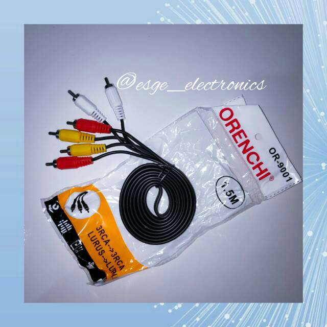 ORIGINAL ORENCHI KABEL TV DVD AUDIO VIDEO AV LURUS JACK LETTER L 1,5 METER 3 PIN MURAH KABEL AUDIO