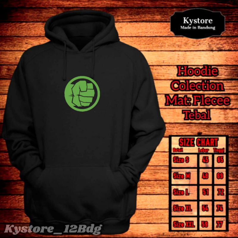 Sweater hoodie motif hulk superhero