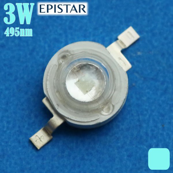 Led HPL 3 watt Hijau Tosca Cyan 495Nm 45MIL 80-90LM Epistar Led