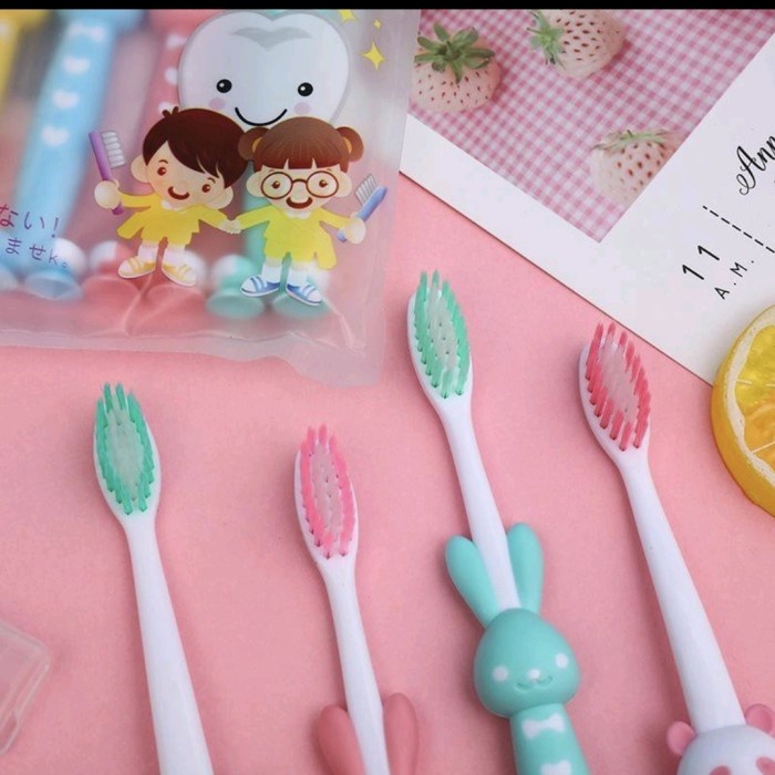 4pcs Sikat Gigi ANAK Karakter Lucu Bulu Lembut Multiwarna