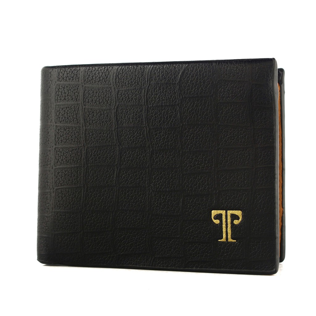 TOKOKOE - Dompet Pria Bahan Kulit Vegan Original - Troy Croco CR Series Black Coffee