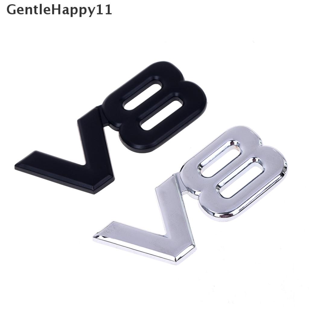 Gentlehappy Stiker Emblem Logo V8 3D Bahan Metal Alloy Untuk Mobil