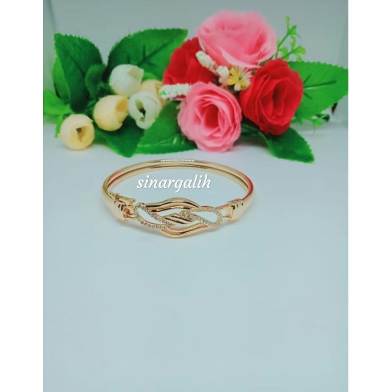 perhiasan xuping mewah gelang cantik lapis mas 24 karat