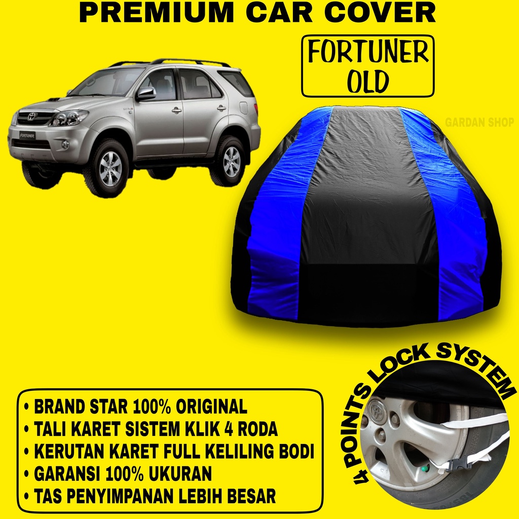 Body Cover FORTUNER OLD Sarung Strip BIRU Penutup Pelindung Selimut Bodi Mobil Fortuner Old PREMIUM Blue