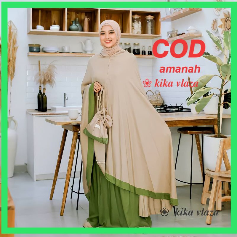 Mukena Salwa Series Mix Plain 2 In 1 Jumbo Dewasa Rayon Premium