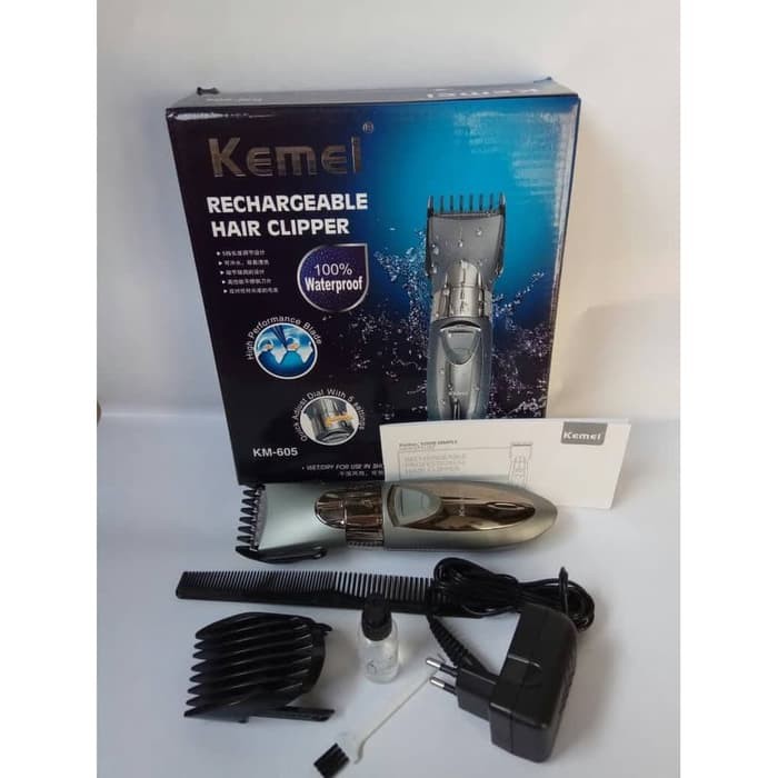 Alat cukur rambut Kemei KM-605 Waterproof Recharge Hair Clipper