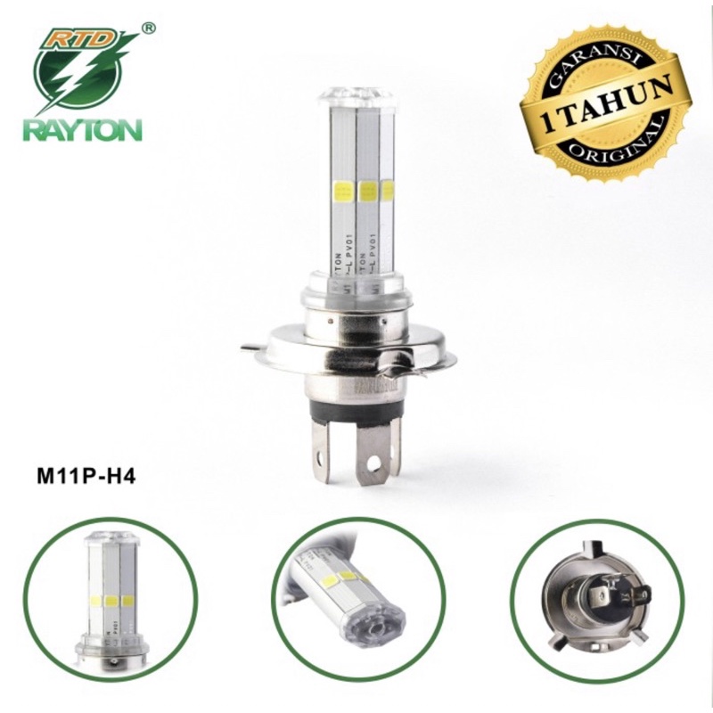 ORIGINAL RAYTON RTD LAMPU H4 LED 6 SISI 24 WATT M11P  | LAMPU UTAMA MOTOR H4 24 WATT | LAMPU LED H4 