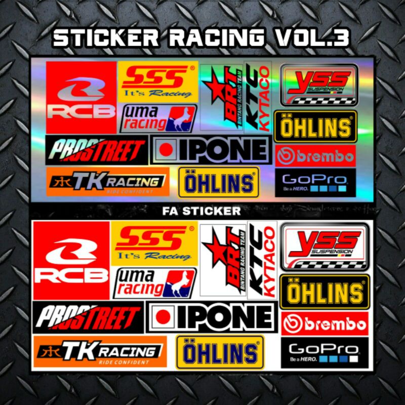 Stiker Racing Pack Sticker Racing Hologram Stiker Sponsor Stiker Helm Stiker Motor Sticker Motor Stiker Cuting Sticker Cutting