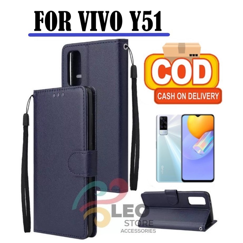 DOMPET HP UNTUK VIVO Y51 (2020) NEW LEATHER FLIP CASE VIVO Y51 (2020) NEW