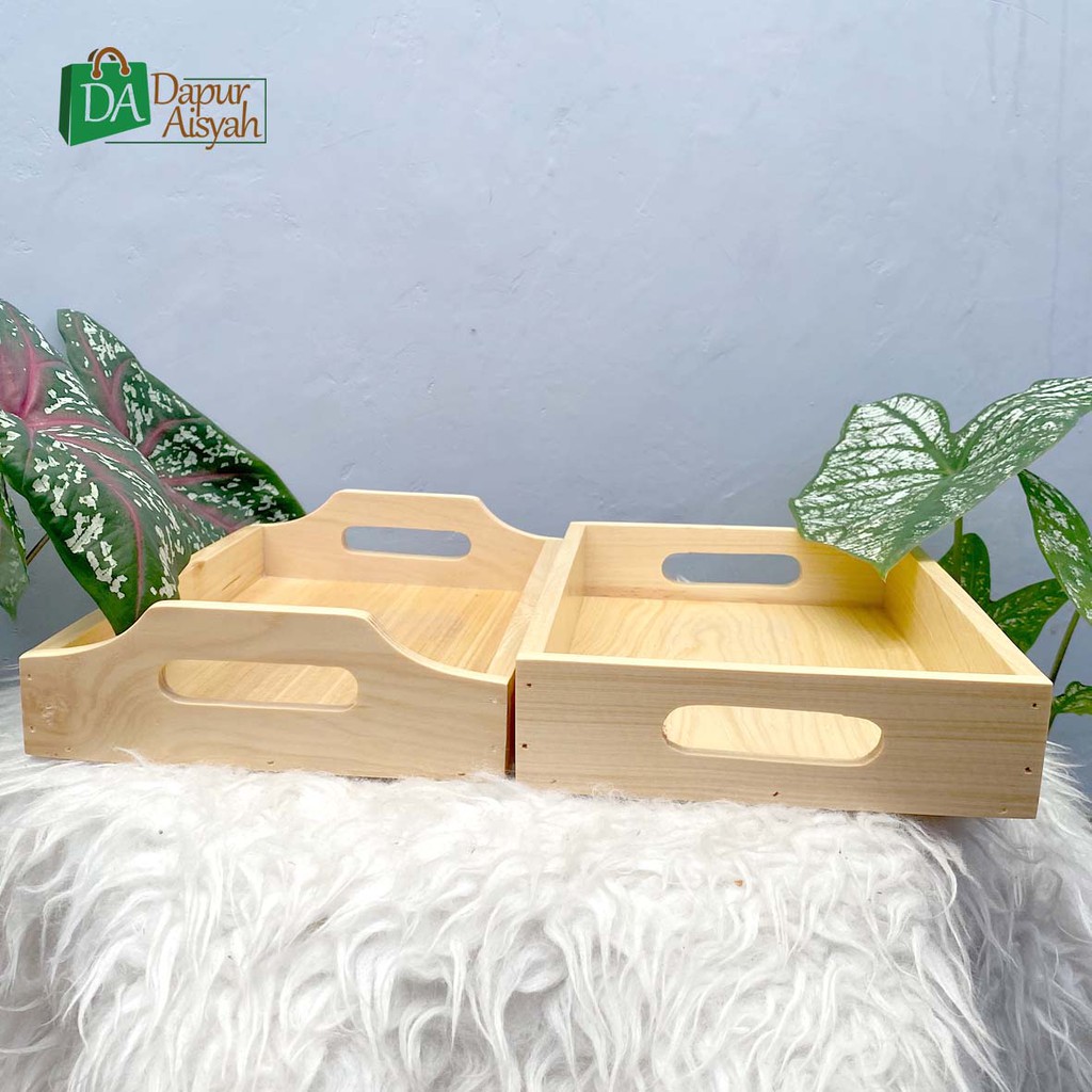 Jual Nampan Ukuran Besar X Cm Baki Tray Kayu Pinus Berkualitas Shopee Indonesia