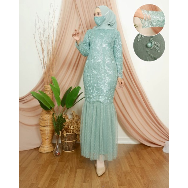 Reallpict gamis duyung tille//gamis tille tutu//gamis pesta