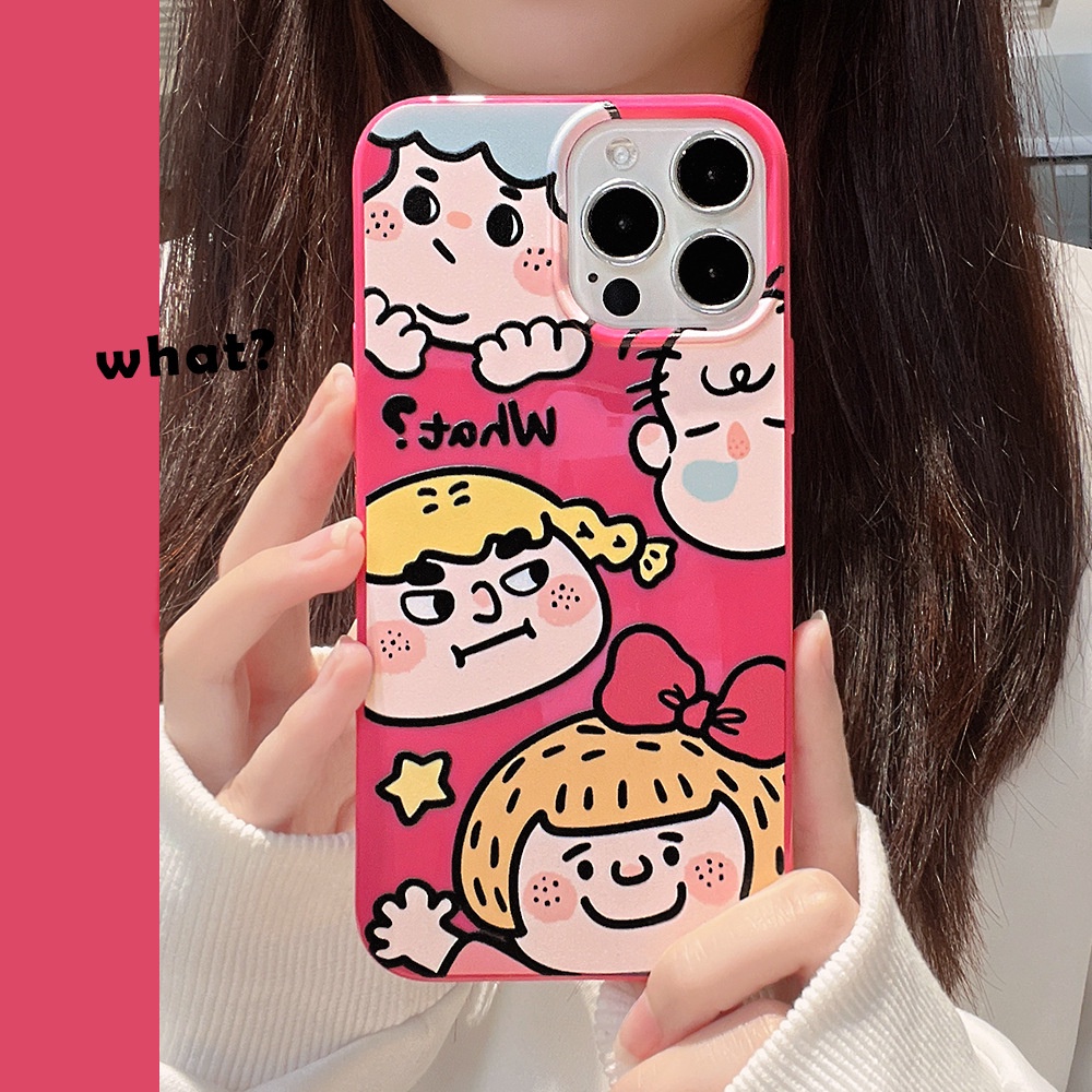 IPHONE Case Silikon Kartun Gadis Lucu Untuk Iphone14 7/8 SE 2020 7+8PLUS XS XR 11 12 13 PRO MAX Casing Cover Pelindung AT0184