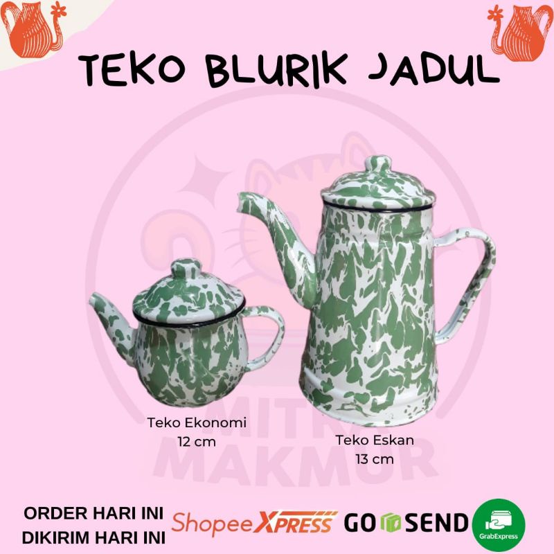 TEMPOE DULU - TEKO BLURIK / TEKO JADUL ENAMEL BESAR - KECIL