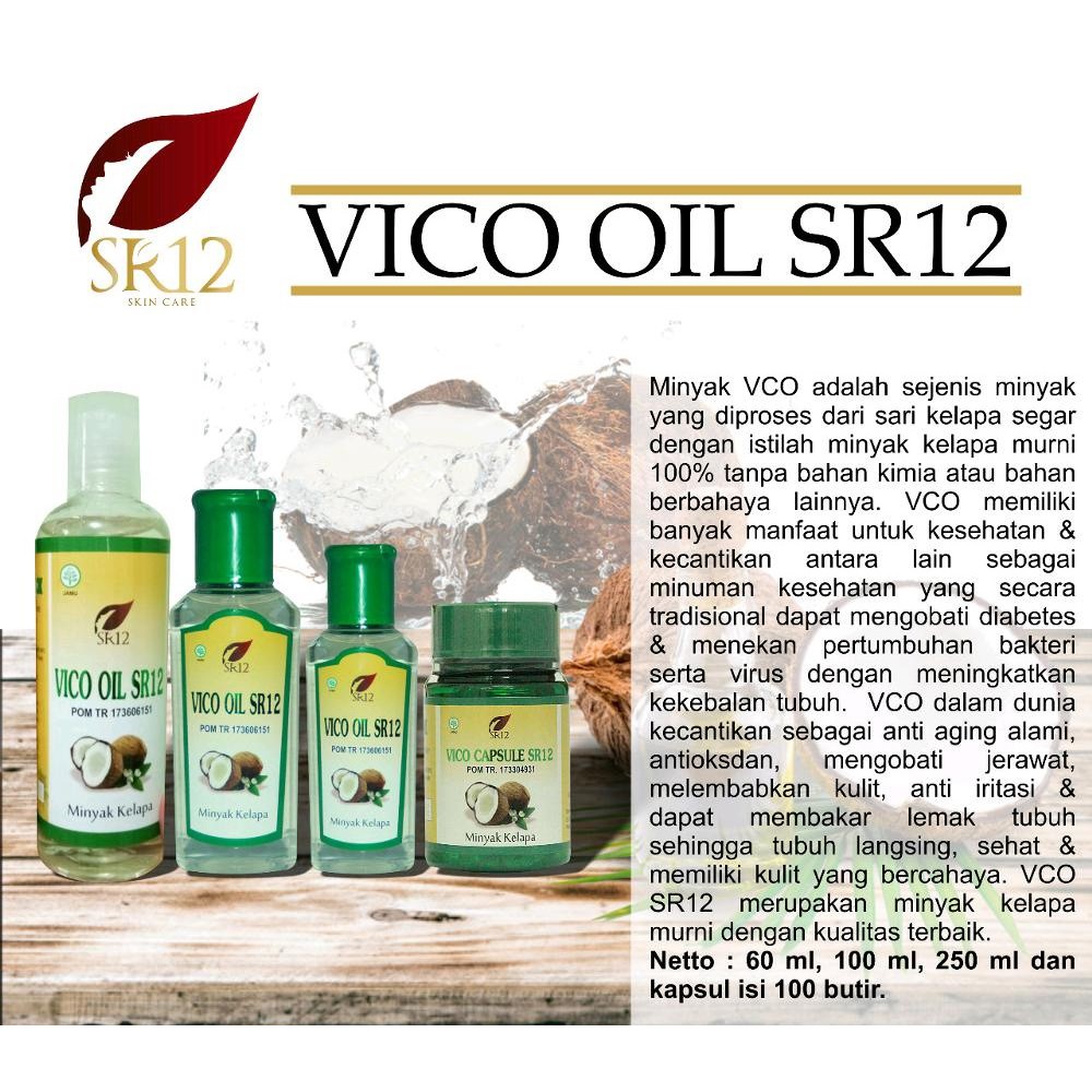 Sr12 Vico Oil Vco Virgin Coconut Oil 100 Minyak Kelapa Murni Kaya Manfaat