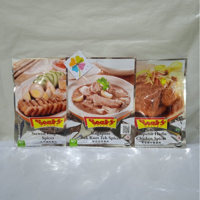 

Seah's Spices Seah Bumbu Bak Kuet Teh / Bak Kut Teh ( Bah Kut Teh ) /Stewed Fragrant / Emperor Herbs Chicken / Prawn Flavour Fried Chicken