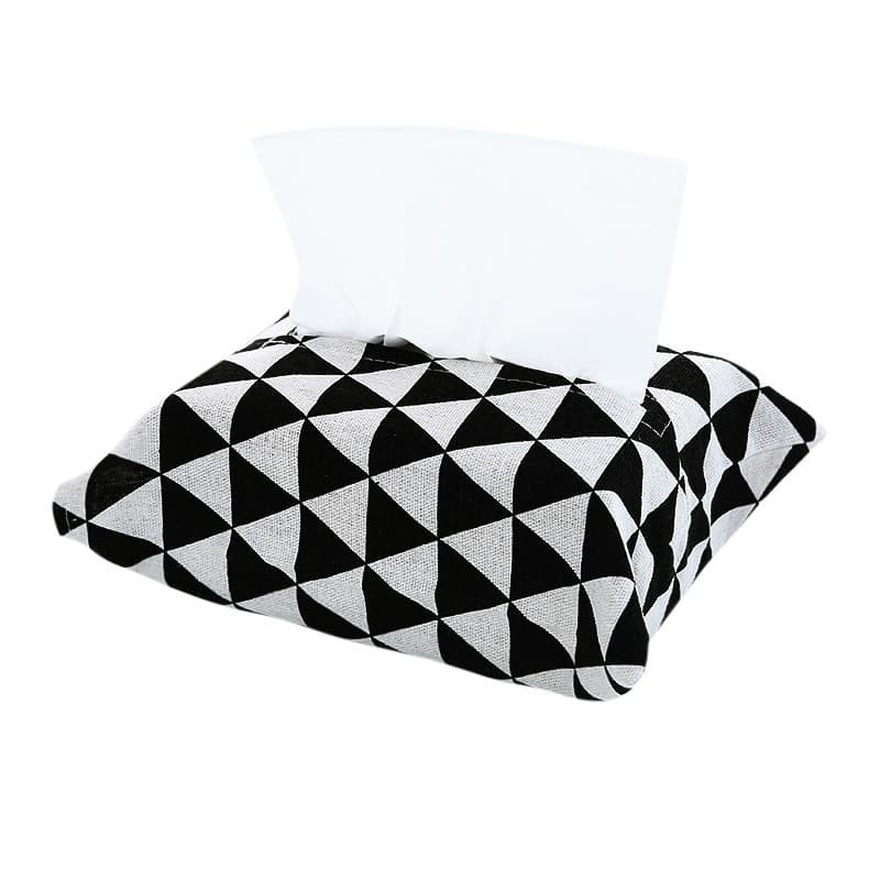TEMPAT TISSUE KOTAK TISSUE KOTAK TISU HOLDER  KOTAK TISU KAIN MOTIF HITAM PUTIH