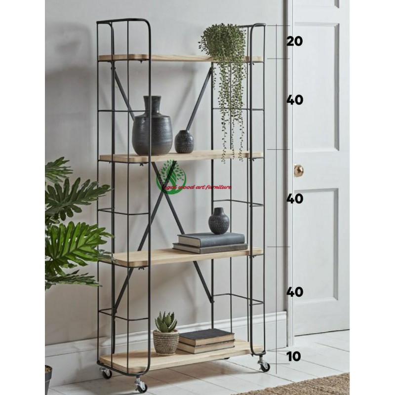 Rak buku pajangan custom furniture jepara