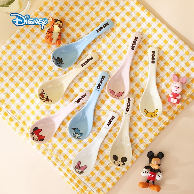 Sendok stainless keramik mickey minnie pooh donald daisy eeyore piglet tigger hello kitty my melody cinnamoroll lotso