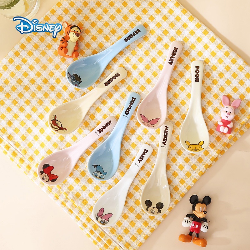 Sendok stainless keramik mickey minnie pooh donald daisy eeyore piglet tigger